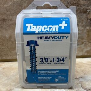Tapcon Heavy Duty Concrete Screw Anchors 3/8”x 1-3/4” Qty 10